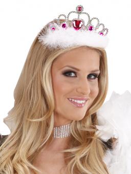 Diadem: with jewels and marabou:white 