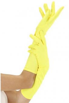 Handschuhe Lang neonfarbig:40 cm, gelb 