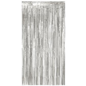 Folien Türvorhang Lametta metallic:200 x 100 cm, silber 