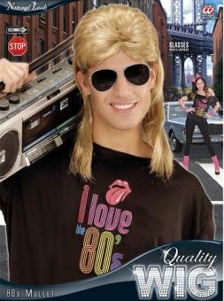 Wig Mullet with glasses:blond 