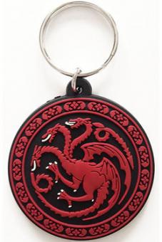 Game of Thrones: Schlüsselanhänger Targaryen :4,5 x 6 cm, rot 