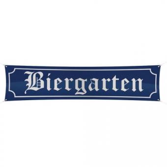 Oktoberfest bannière Biergarten:180 x 40 cm, bleu 