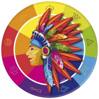 Indians Party plates:8 Item, 23 cm, colorful 
