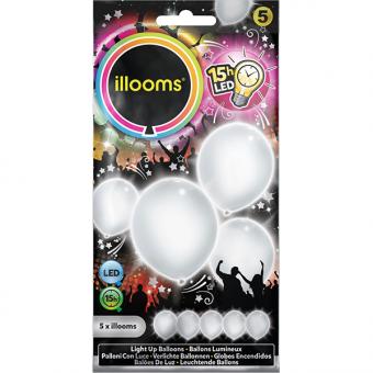 LED Ballone:5 Stück, 23 cm, weiss 