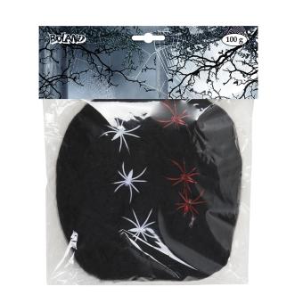 Spider web with 6 spiders:100 g, black 