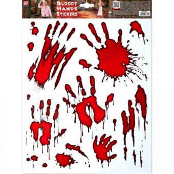 Blutspritzer Sticker-Set: Halloween Deko:28 x 35 cm, rot 
