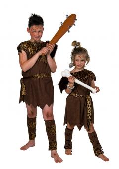Stone Age children's costume: for boys and girls:brown 