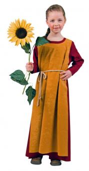 Wikinger-Mädchen Kostüm: Kleid, Überwurf und Kordel 