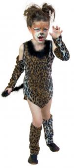 Wildcat children's costume: dress, arm and leg warmers 