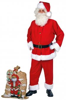 Christmas Costume Santa Claus: Velvet with plush trim 