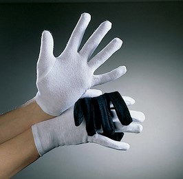 Handschuhe Damen (Baumwolle):weiss M