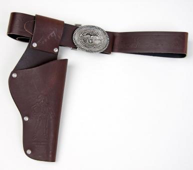 Cowboy Belt with Holster for adults:brown 