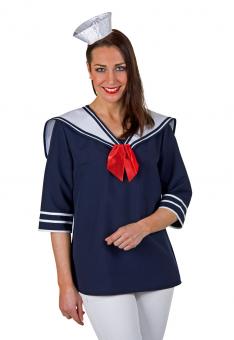 Sailor blouse with collar:blue 