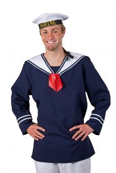Sailor shirt with a collar:blue 
