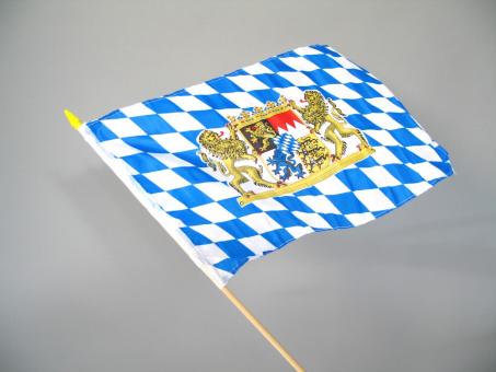 Oktoberfest Deko: Freistaat Bayern Fahne:30 x 45 cm, blau/weiss 