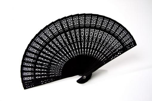Wooden fans:20 cm, black 