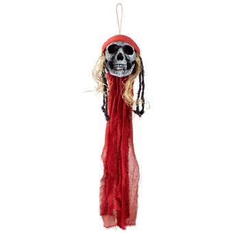 Skull decoration:90 cm, red 