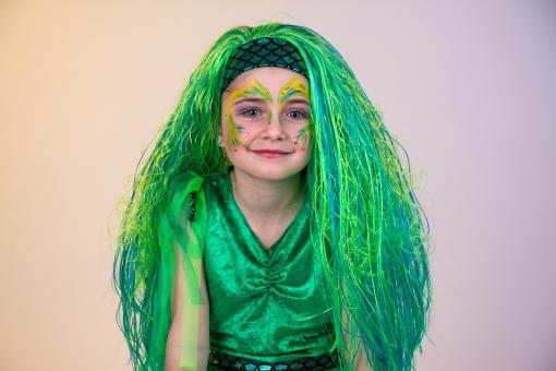 Mermaid children's wig:green 