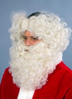 Santa Claus Beard with headband Blanc