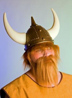 Viking Beard with Moustache: (without helmet):red 