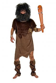 Stone Age human costume: robe, gauntlets L