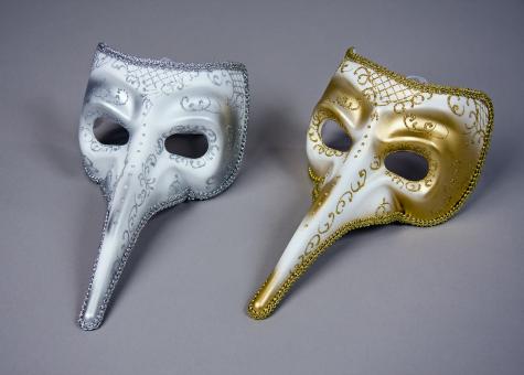 Venetian Beak mask Pantalone:or/gold 