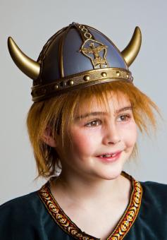 Vikings Casque pour enfants  avec des cheveux.:gris 