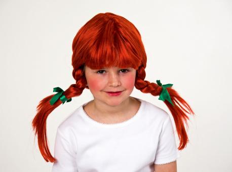 Wig with braids for Kids:red 