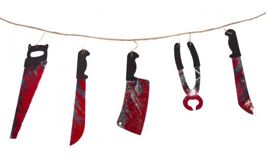 Halloween garland Bloody tools: Horror Halloween decoration 