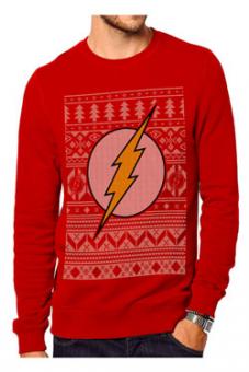 The Flash Pullover: DC Comics Christmas Logo Sweatshirt 