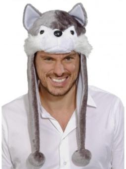 Mütze Wolf Plüsch:grau 