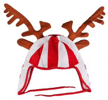 Santa hat with reindeer antlers:brown One size