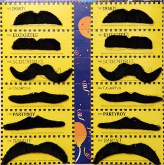 Moustache-Set:12 pièce, noir 