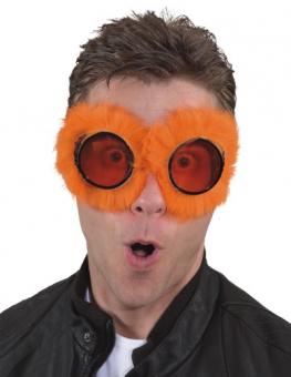 Plush fur glasses neon colored:orange Orange