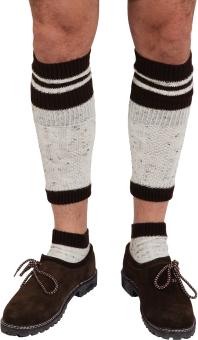 Chaussettes tyroliennes à revers:noir/beige 