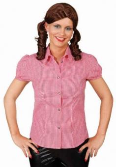 Oktoberfest blouse: small checked:red 