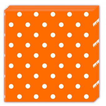 Napkins Dots:20 Item, 33 x 33cm, orange 