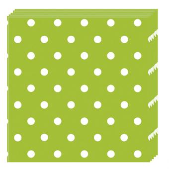 Servietten Punkte:20 Stück, 33 x 33cm, grün 