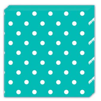 Napkins Dots:20 Item, 33 x 33 cm, turquoise 
