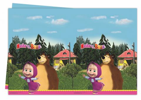 Mascha und der Bär Tischdecke: Kindergeburtstag Partydekoration:120 x 180 cm, mehrfarbig 