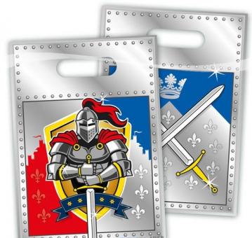 Knights Gift bags:8 Item, 17 cm x 25 cm, silver 