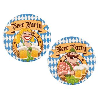Oktoberfest Bierdeckel 'Beer Party':10 Stück, Ø 10 cm, mehrfarbig 