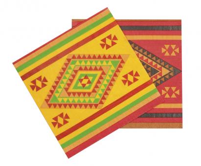 Serviettes: Fiesta Mexicana:12 pièce, 33 x 33 cm, multicolore 