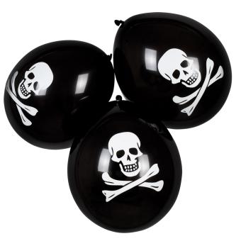 Skull Ballons latex:6 pièce, 25 cm 