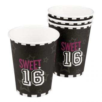 Sweet 16 Party Cups:6 Item, 2.dl, multicolored 