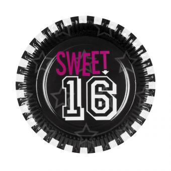 Sweet 16 Partyteller:6 Stück, 23cm, mehrfarbig 