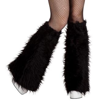 Leg warmers plush:black 