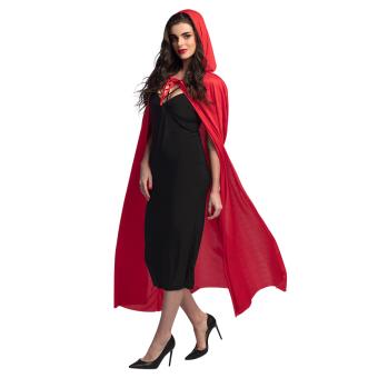 Cape with hood, unisex:180 cm, red 