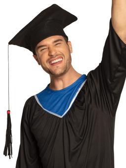 Traditioneller Doktorhut mit Quaste für Abschluss & Feier:59 cm, schwarz 