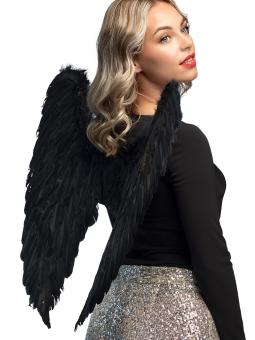 Angel Wings Zora Made of Feathers: Costume Accessory:65 x 65 cm, black 